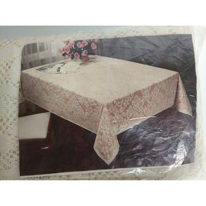 NWT‎ Vintage Mayfair Georgetown Lace Tablecloth Natural OVAL Shape